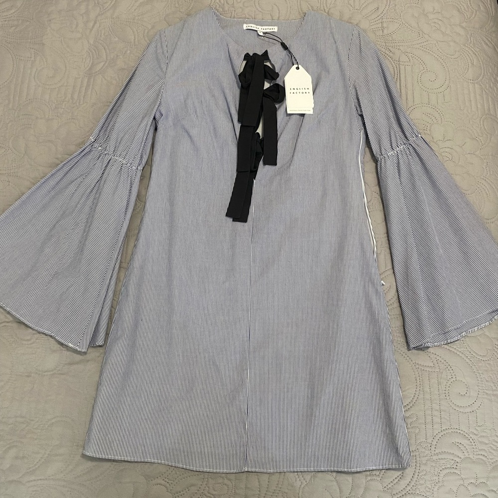 English Factory Dress with bow and sleeve detail